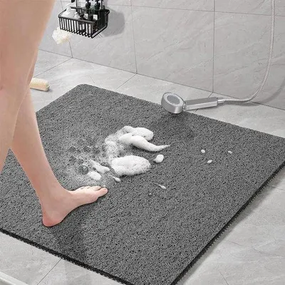 Produktbild von Unyqoos® Antirutsch-Duschmatte (PVC-Luffa), rutschfest & schnelltrocknend mit Abflusslöchern, 60 x 60 cm – sichere, komfortable Duschunterlage