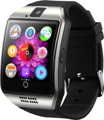 Immagine prodotto di Bluetooth Smart Watch uomini Q18 con touchscreen grande batteria supporto TF Sim Card fotocamera per Android Phone Smartwatch argento