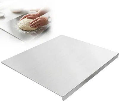 Produktbild von Schneidebrett 30x40 cm, Edelstahl 304, rutschfest, mit Anschlagkante, für Küche