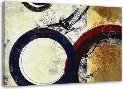 Produktbild von Leinwandbild braune kreise abstrakt 60x40 cm Feeby grau wandbild bereit zum aufhängen