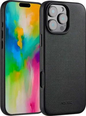 Zdjęcie produktu dla Accezz MagSafe Leather Backcover dla Apple iPhone 16 Pro Max - Onyx Black