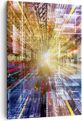 Produktbild von Bild auf Leinwand - Leinwandbild - Einteilig - Grafik Computer Raum Geometrie - 50x70cm - Wand Bild - Wanddeko - Wandbilder - Leinwanddruck - Wanddekoration - Leinwand bilder - Wandbild - PA50x70-2350