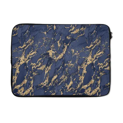 Obrázek produktu pro Pouzdro na notebook 14 palců Modrá - Zlatá - Vzory - Mramor Brašna na notebook