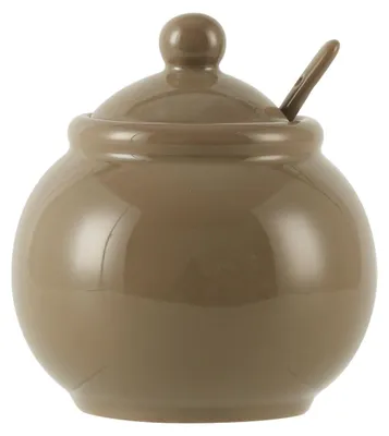 Zuckerdose aus Keramik, 370 ml, mit Deckel und Löffel, Kaffee