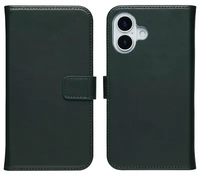 Imagen del producto de Funda de Cuero Auténtico tipo Libro para Apple iPhone 17 - Verde