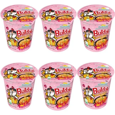 Produktbild von 6er-Pack SAMYANG Buldak Hot Chicken Flavour Ramen Carbonara CUP 80g