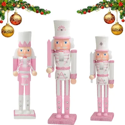 Produktbild von Nussknacker Rosa Serie Nussknacker, 30CM Nussknacker Puppet Man Craft Ornament