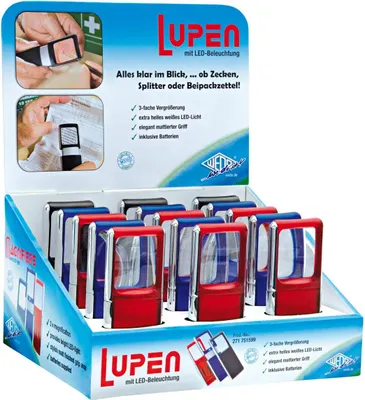 Zdjęcie produktu dla Wedo LED Magnifier, CR1130, 47 mm, 14 mm, 118 mm, 48 g, 35 x 38 mm