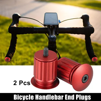 Produktbild von 1 Paar Aluminiumlegierung 17.5-22 mm Lenkerendstopfen Fahrrad Bar End rot