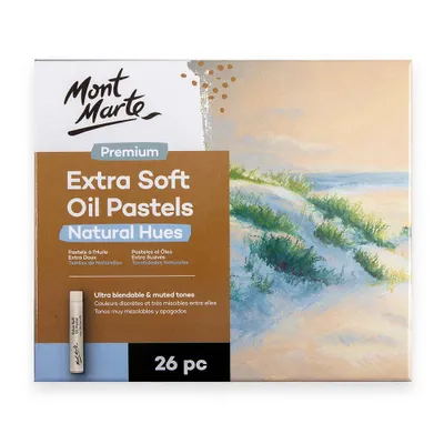Produktbild von Mont Marte Ölpastellkreide, Ölkreiden, extraweich - Natürliche Farben, 26 Stk.- Für Landschaften und Stillleben - Ideal geeignet für Anfänger & Profi