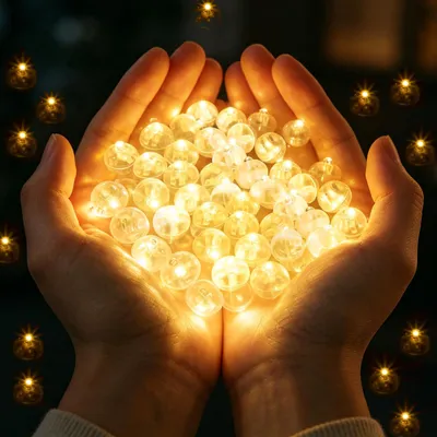 100 LED-Ballonlichter warmweiß, Mini-Kugellichter für Dekoration