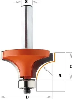 Image de Zaoblovací fréza vydutá s ložiskem R3,2 D 19,1 S=8mm
