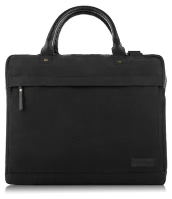 Produktbild von Paolo Peruzzi Aktentasche Laptopfach 15,6 Zoll A4 Reißverschluss Canvas Kunstleder Schwarz