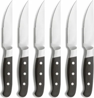 Obrázok produktu pre Comas Steakový nôž Aconcagua Black Set of 6, nôž na mäso, nerezová oceľ, drevo Pakka, 25,8 cm, 7445