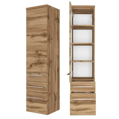 Produktbild von Badmöbel Midischrank Hochschrank 30 cm TAREE-03 in wotaneiche Nb.