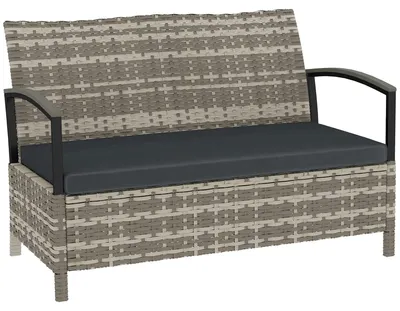 Produktbild von Gartenbank mit Stauraum, 2-Sitzer mit Kissen, 125 l, Dunkelgrau