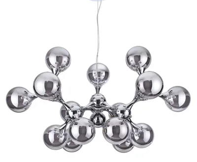 Image de Suspension contemporaine Nodi Métal Chrome 15 Lumières E14