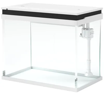 Obrázok produktu pre 41-litrové akvárium s filtrom a LED osvetlením | Farba: biela a čierna | Rozmery: 30 x 48 x 41 cm