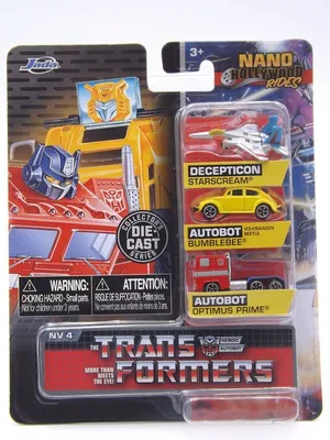 Image de Jada Nano Hollywood Rides 253111005 - Transformers Starscream - Bumblebee - Optimus Prime
