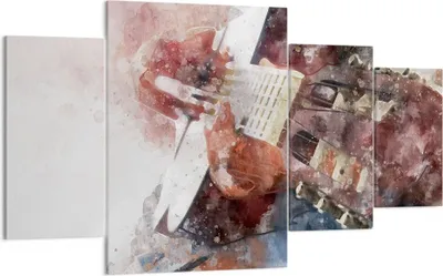 Produktbild von Bild auf Leinwand - Leinwandbild - Gitarre Musik - 160x90cm - Wand Bild - Wanddeko - Wandbilder - Leinwanddruck - Bilder - Kunstdruck - Wanddekoration - Leinwand bilder - Wandkunst - DL160x90-4000