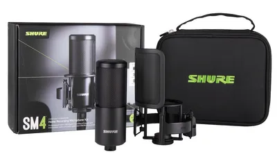 Immagine prodotto di Shure SM4-K-KIT - condenser microphone, externally polarised, handle, popfilter, case