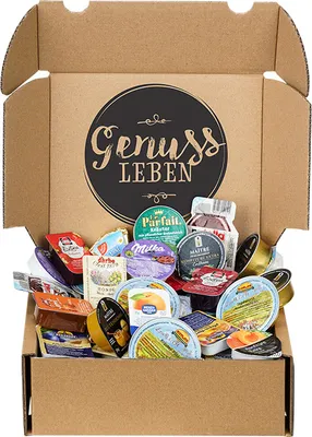 Produktbild von Genussleben Frühstücksbox mit 800g köstlichen Leckereien wie Marmelade, Aufstrich, Butter, Käse und Wurst