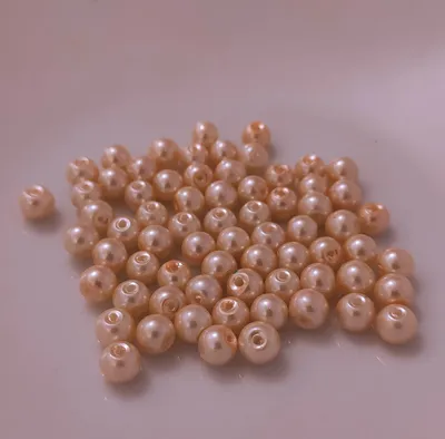 Zdjęcie produktu dla Koraliki szklane - typ "okrągły" - 20 g - 8 mm - łososiowy
