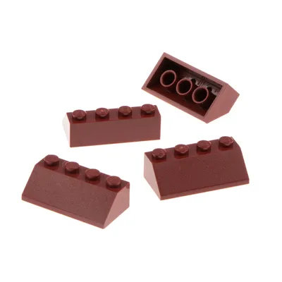 Produktbild von 4x Lego Dachstein 45° 2x4 dunkel rot Dachziegel schräg Steine 4248802 3037