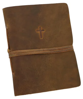 Produktbild von Gusti Leder Notizbuch Tuva - Notizbuch mit Kreuzprägung und langem Lederbandverschluss