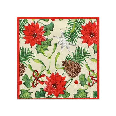 Produktbild von Servietten, 3-lagig 1/4-Falz 25 cm x 25 cm "Winterly"