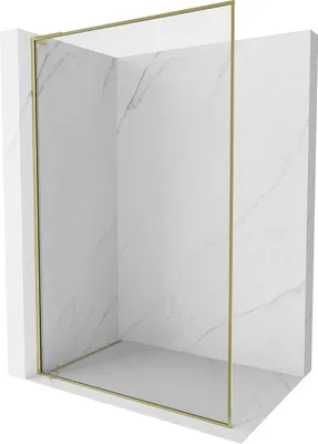 Produktbild von Mexen Kioto-F L Duschwand Walk-in mit Rahmen 65 x 202 cm, transparent 8 mm, gold - 800-065-174-50-00