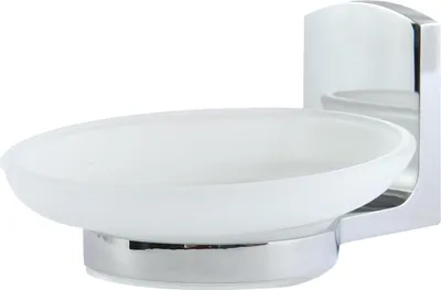 Obrázek produktu pro spirella® Mýdlenka "Taku", elegantní mýdlenka ze satinovaného skla s nerezovou ocelí, ? 10,8 cm