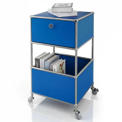 Immagine prodotto di Carrello Concept Epure MK-145 - Carrello a ripiani in metallo 40x40x69 cm a 3 livelli con cassetto, ripiano mobile di stoccaggio