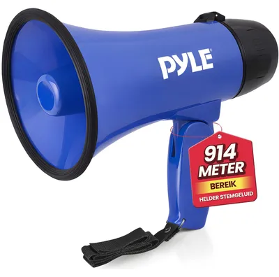 Immagine prodotto di Megafono altoparlante - Sirena - 20 W - Impugnatura pieghevole - Blu