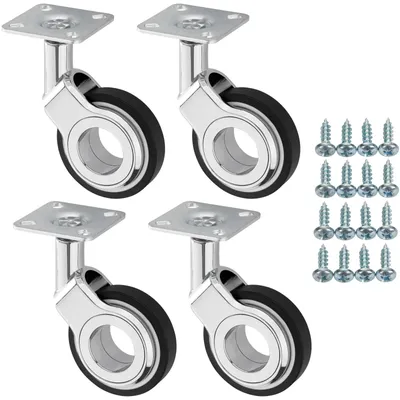 Produktbild von SOTECH Möbelrolle BERLIN Ø 60 mm chrom/schwarz – ohne Bremse (4 Stück)
