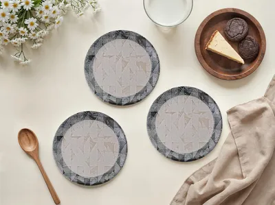 Productafbeelding van Hermia Concept, hoogwaardige set van 6 dessertborden van keramiek, 19,3 cm, grijs/beige