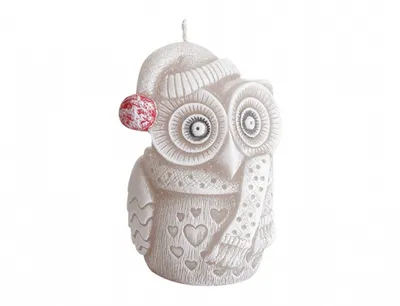 Image de Bougie de Noël Hibou Hiver Nouveau d8x10cm