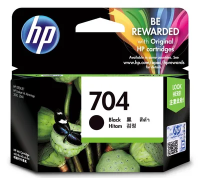 Zdjęcie produktu dla HP 704 oryginalny wkład atramentowy Ink Advantage czarny, Standardowa wydajność, Czarny, Tusz na bazie pigmentu, 1 szt., 480 stron(y)