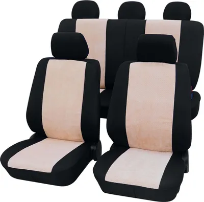 Produktbild von Auto Sitzbezüge Universal Komplett Set 11-teilig - Madagaskar beige, Eco Class mit SAB 1 Vario | Autositzbezüge / Schonbezüge von PETEX