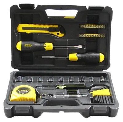Imagen del producto de Stanley - Juego de herramientas (51 piezas) AW3076 (Talla única) (Plata/Amarillo/)