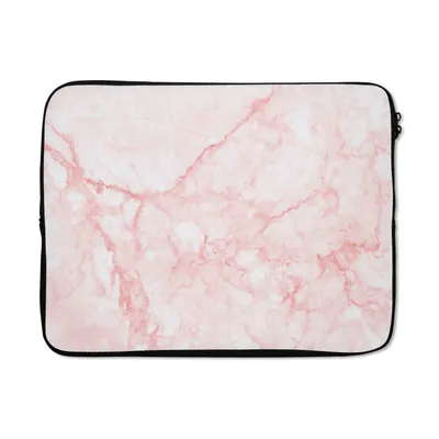 Produktbild von MuchoWow® Laptop Hülle 15 Zoll Marmor - Weiß - Rosa - Chic Laptoptasche - Laptoptasche - Sleeve - Rundum-Schutz
