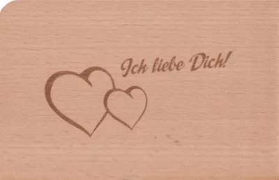 Produktbild von Holzpostkarte "Ich liebe Dich!"