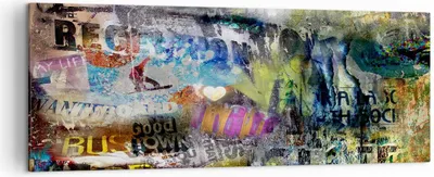 Produktbild von Bild auf Leinwand - Leinwandbild - Graffiti modern - 140x50cm - Wand Bild - Wanddeko - Wandbilder - Leinwanddruck - Bilder - Kunstdruck - Wanddekoration - Leinwand bilder - Wandkunst - AB140x50-3564