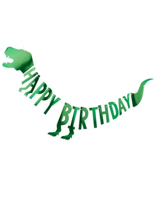 Produktbild von Dinosaurier-Girlande 'Happy Birthday' grün 2m