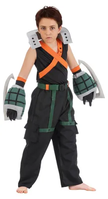 Produktbild von Katsuki Bakugo Kostüm Jungen, My Hero Academia, 5-teilig, Schwarz, Anime Outfit