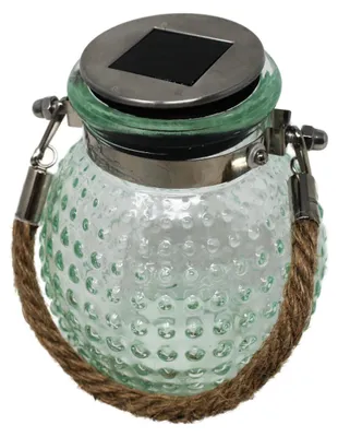 Image de Coen Bakker lampe solaire verre vert avec anse largeur 12.5cm hauteur 10.5cm