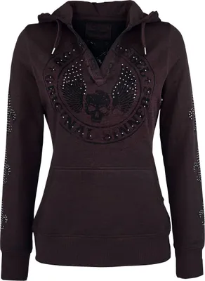 Produktbild von Rock Rebel by EMP Damen dunkelroter Hoodie mit Nieten XL