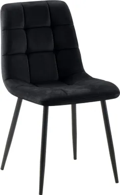 Produktbild von Esszimmerstuhl – Esszimmerstuhl – bequeme Rückenlehne – wartungsfreundlich | Material: Weich | Farbe: Schwarz