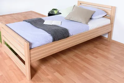 Produktbild von Einzelbett / Gästebett Buche massiv Vollholz natur 115, inkl. Lattenrost - Abmessung 100 x 200 cm