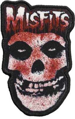 Obrázek produktu pro Misfits - nášivka s potiskem "Blood Drip Skull" - polyester RO11335 (1 velikost) (červená/bílá)